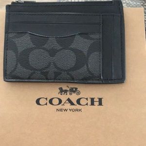 Brand New Black Coach Large Card Case